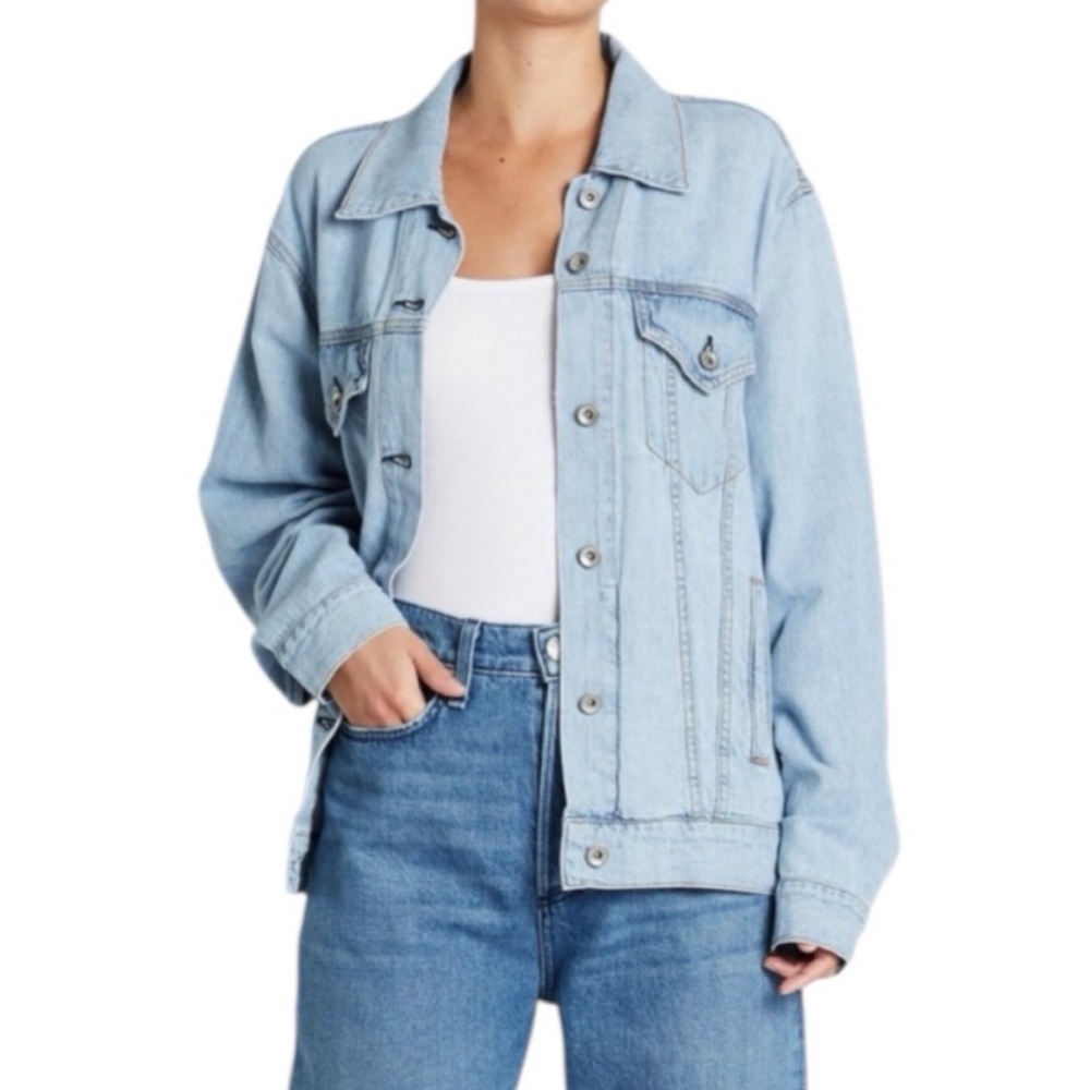NWT‎ Rag & Bone Oversized Denim Jean Button Jacket XL